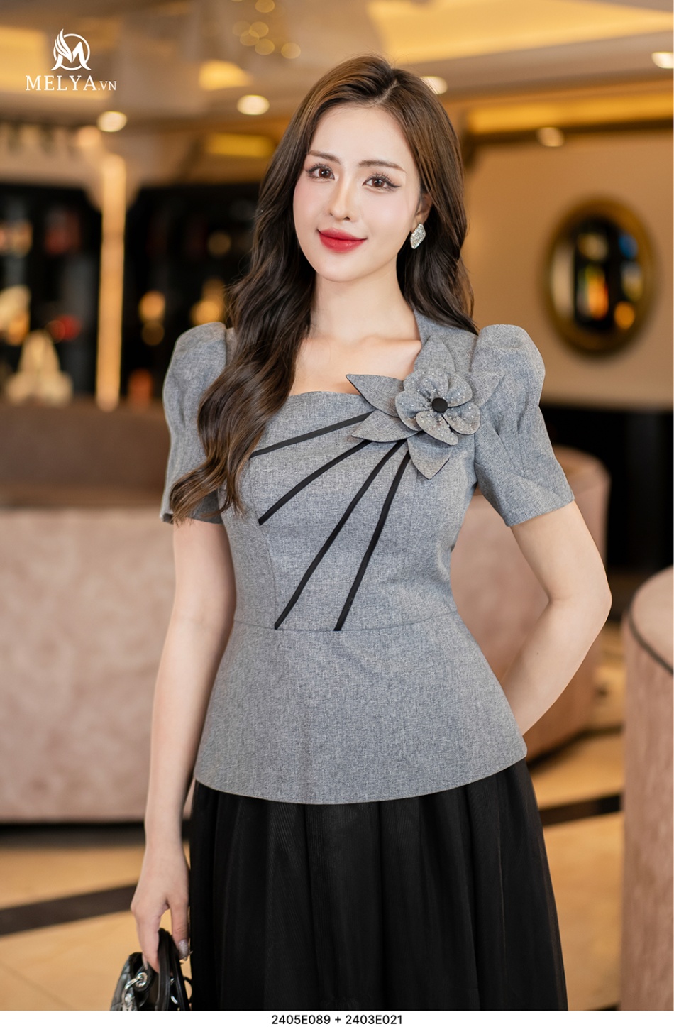 Áo Kiểu- Andela Shirt - Ghi Sáng