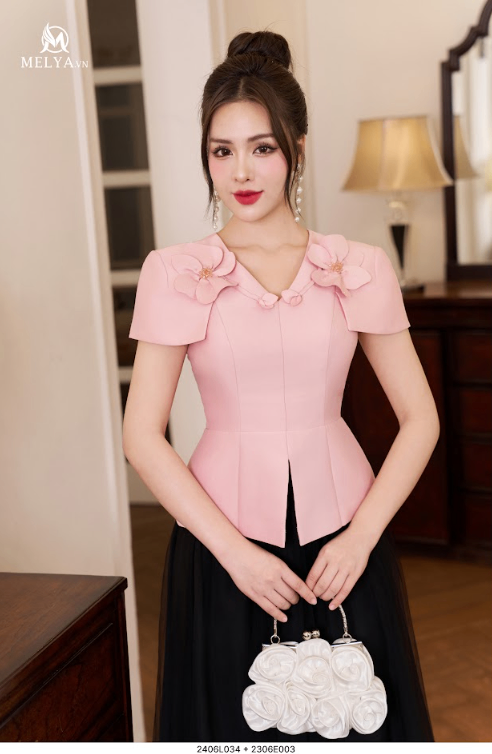 Áo Kiểu - Orchic Shirt - Hồng Baby