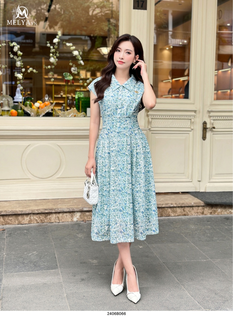 Đầm Xoè - Ren Hoa Basic - Xanh Pastel