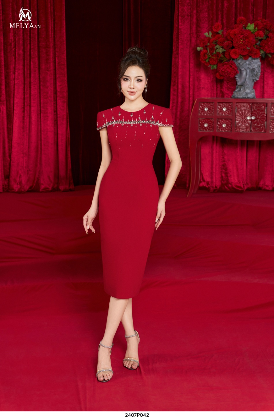 Đầm Ôm - Farrah Dress - Đỏ Thuần