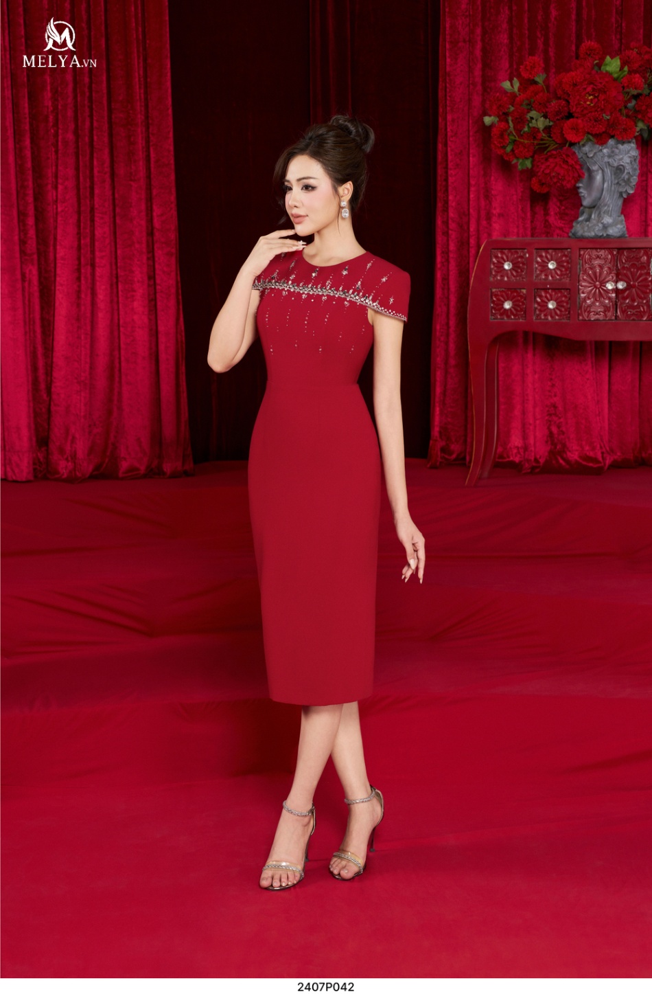 Đầm Ôm - Farrah Dress - Đỏ Thuần