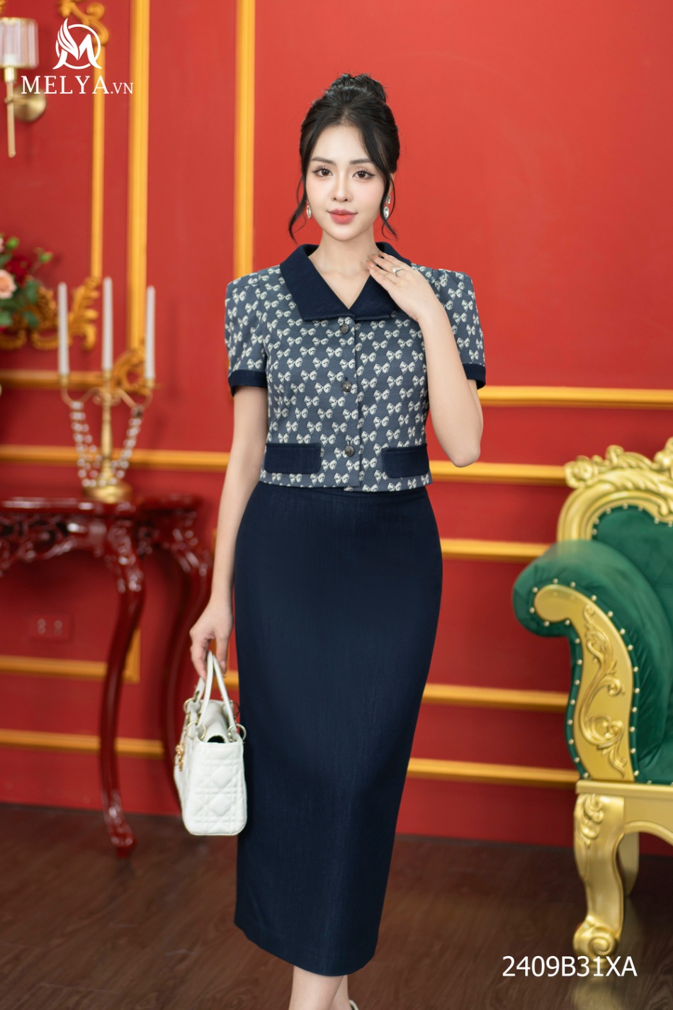 Set Bộ - Umi Phối Denim - Xanh Tím Than