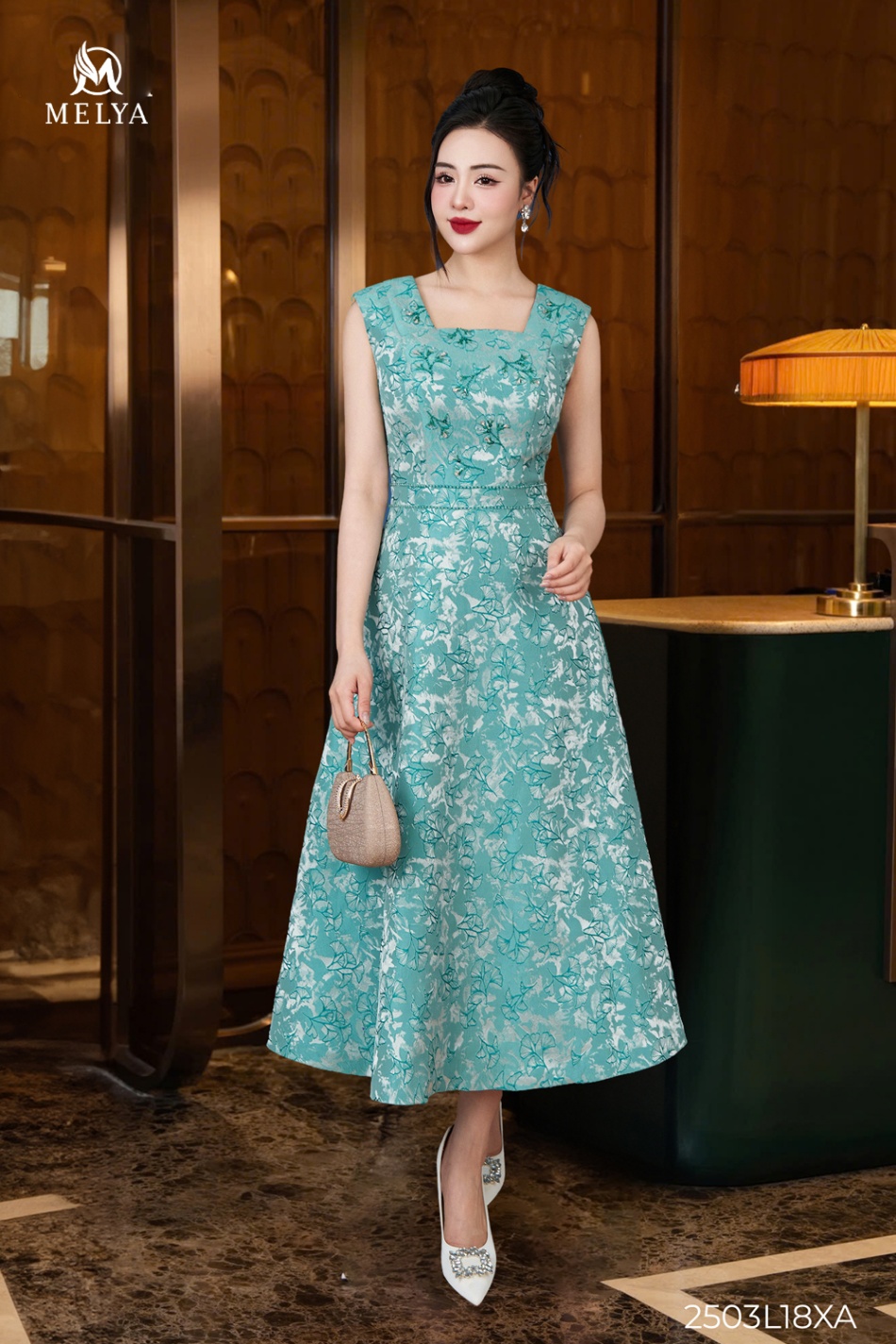 Đầm xoè - Aqua bloom dress - Xanh ngọc