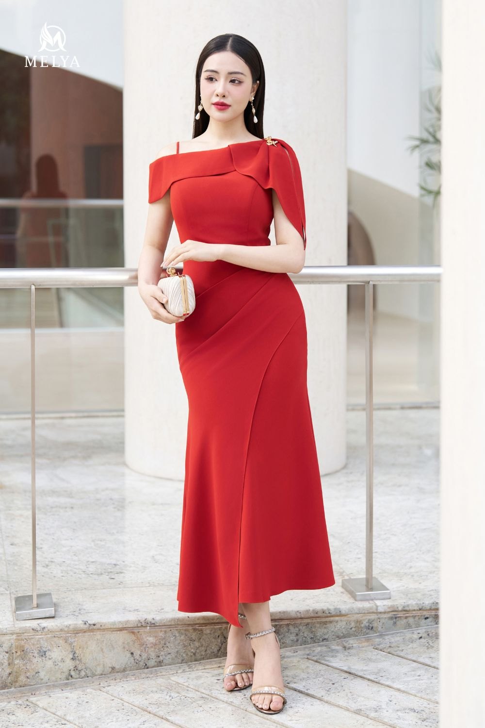 Đầm - Đuôi cá - cam cháy
