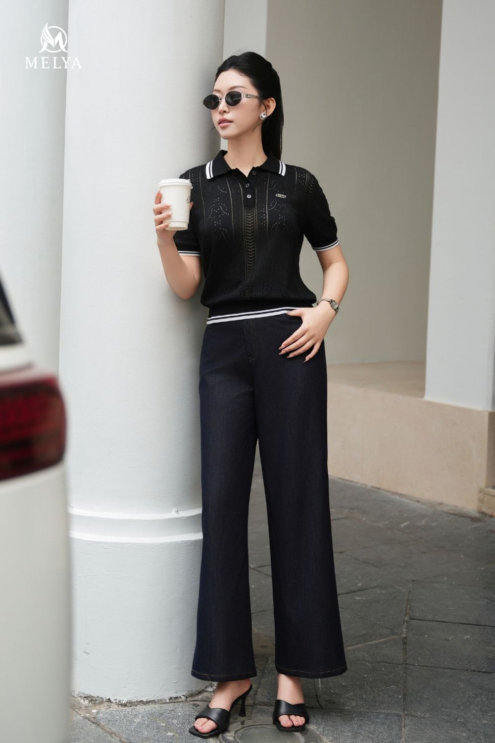 Áo - Montoghi có cổ - Đen