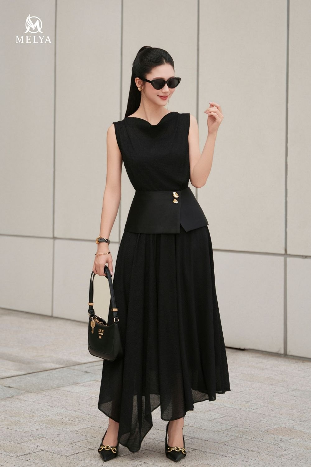 Đầm xoè - LyLy - Đen
