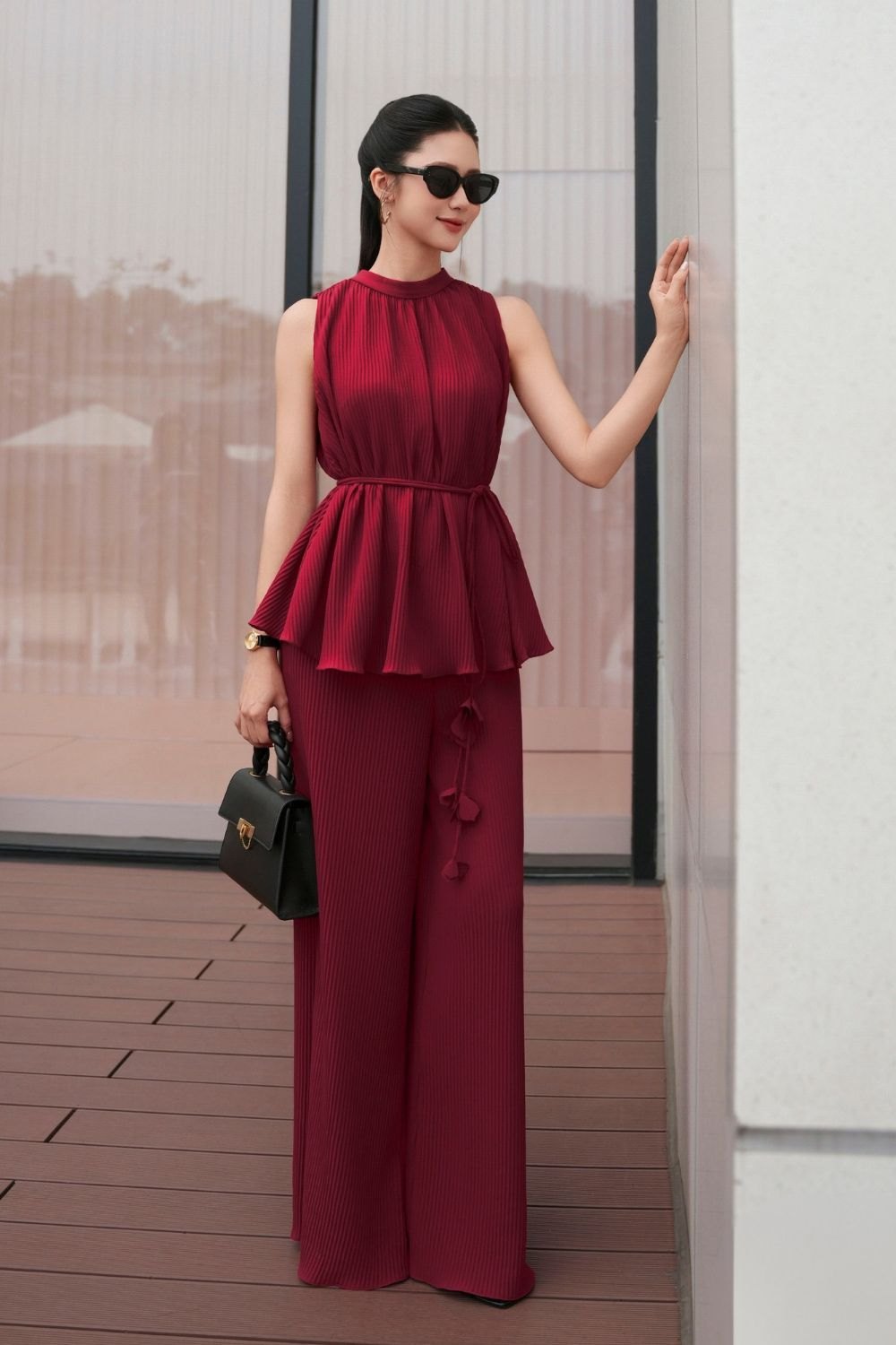 Set bộ - Dập ly dáng yếm - Đỏ đô