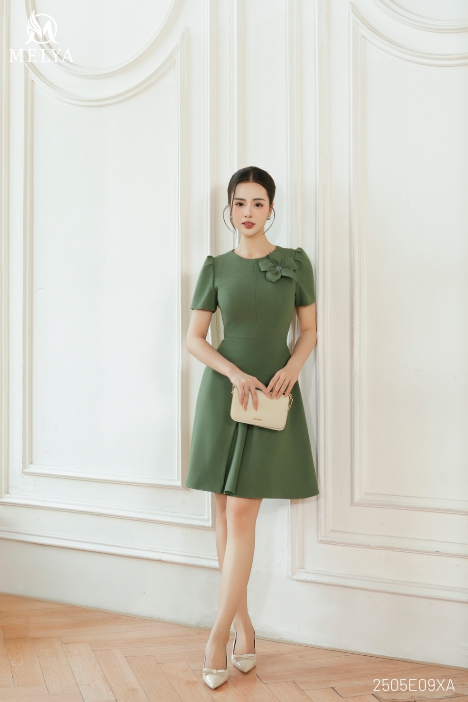 Đầm xòe - Olive Blossom dress - Xanh oliu