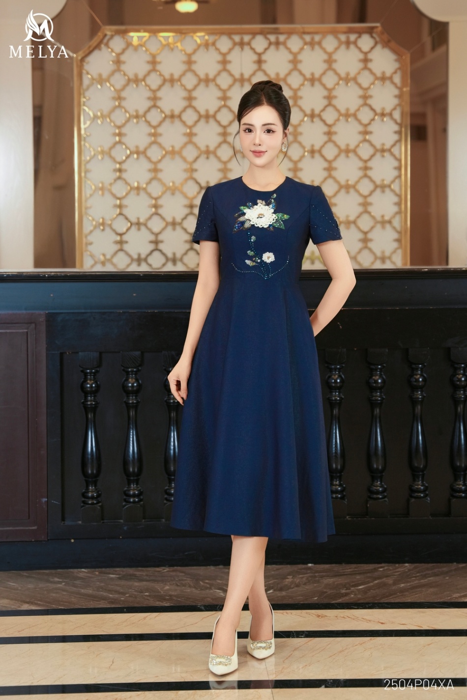 Đầm xoè - Luna dress - Xanh tím than