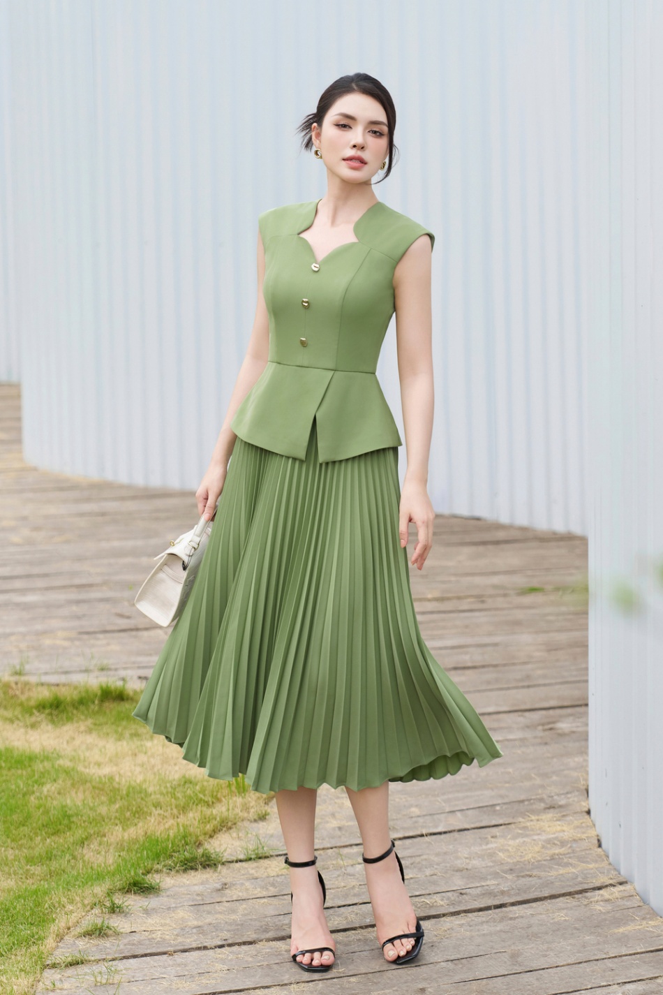 Đầm xòe - Aqua Allure dress - Xanh bơ