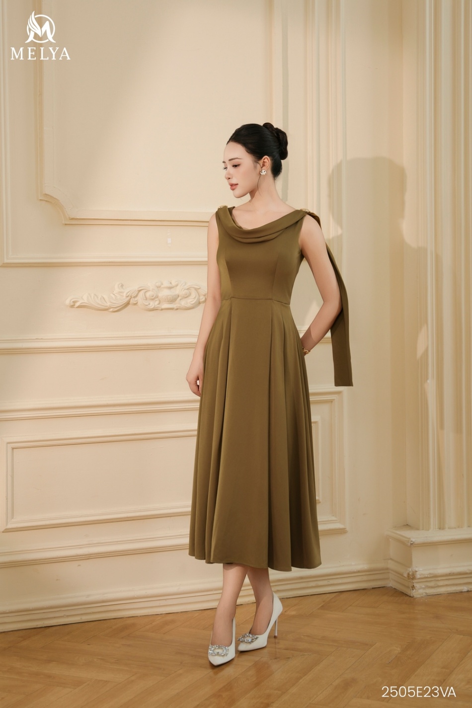 Đầm xoè - Sandra - Vàng úa