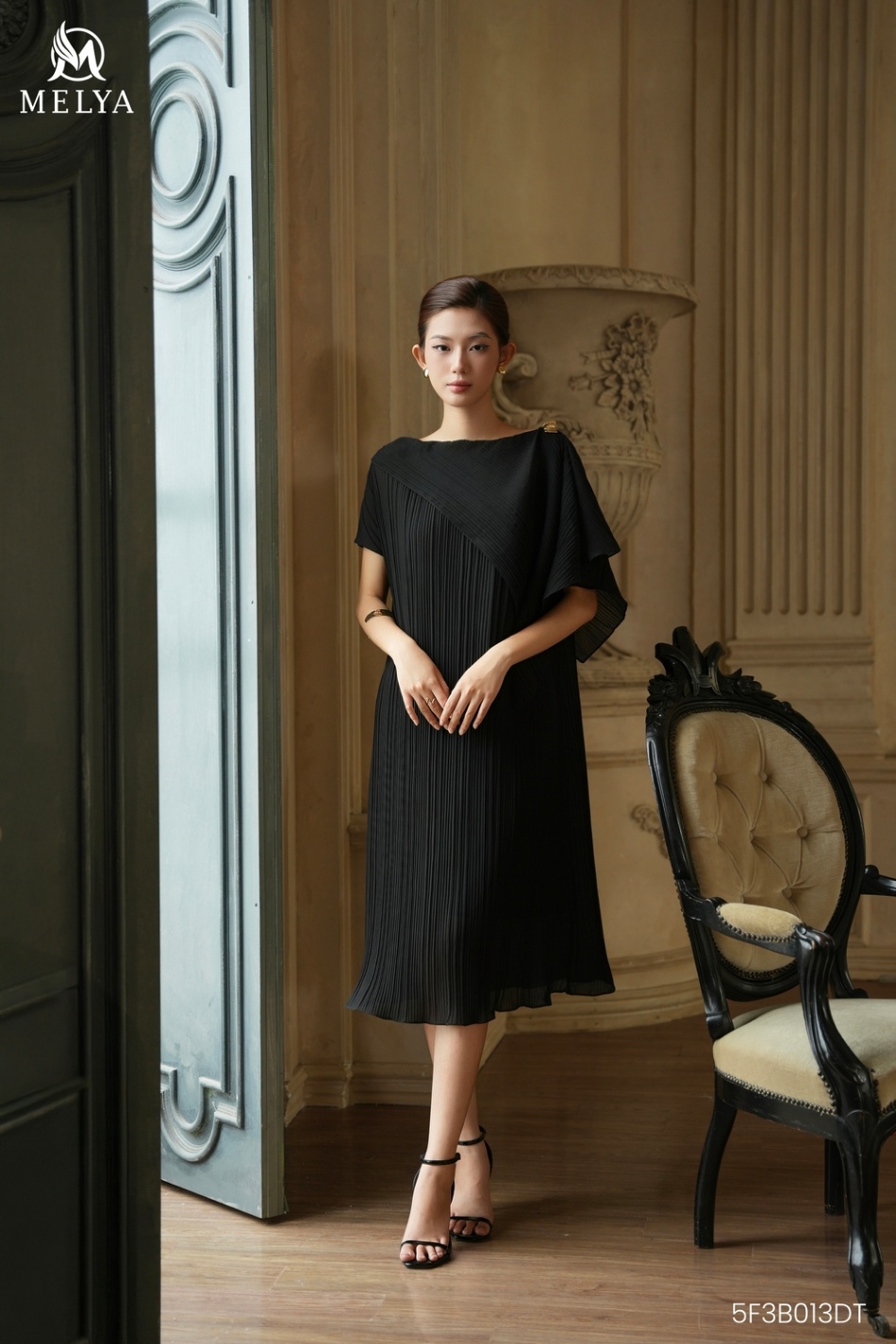 Đầm suông - Noir Plissé - Đen