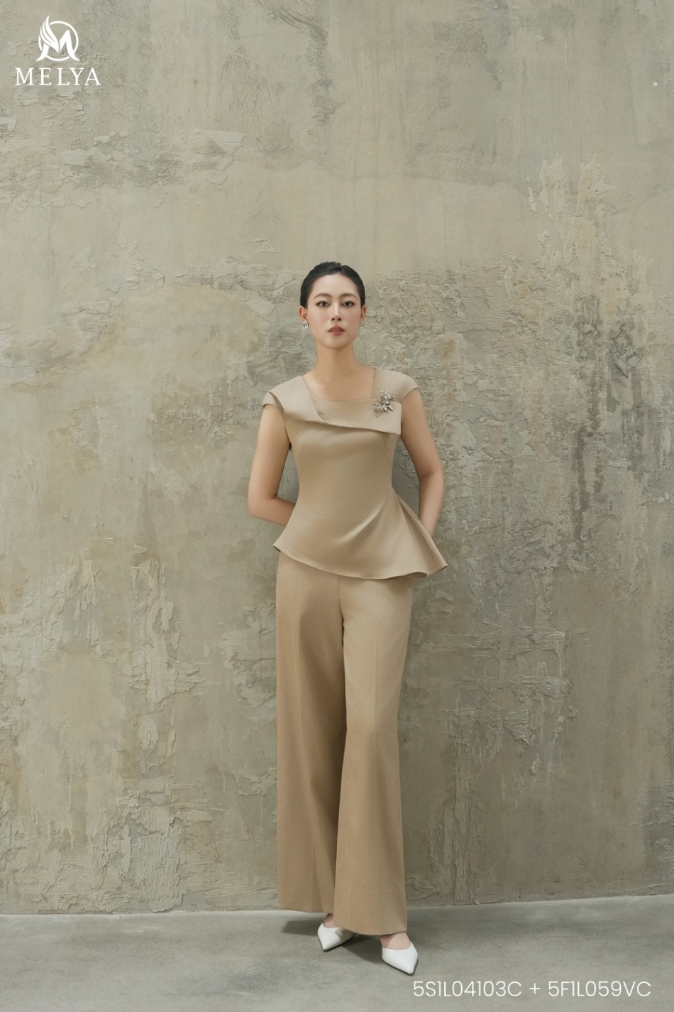 Quần suông - Senly - Vàng champage