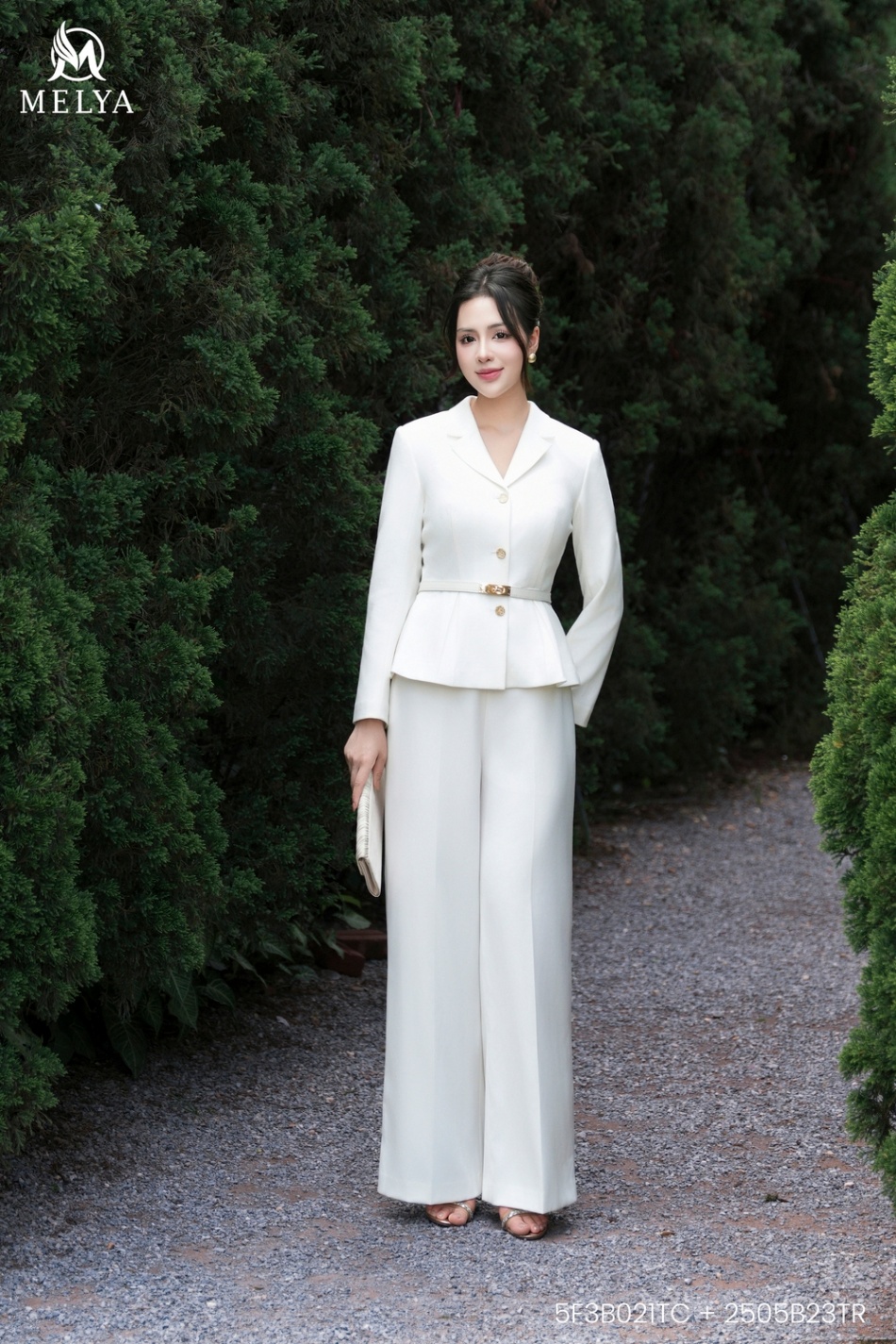 Áo vest - Snow bloom dáng peplum - Trắng