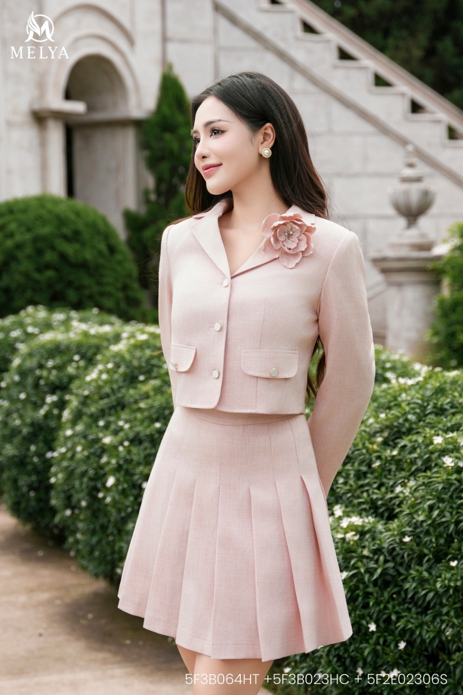 Chân váy - Camellia Breeze Skirt - Xòe xếp ly - Hồng