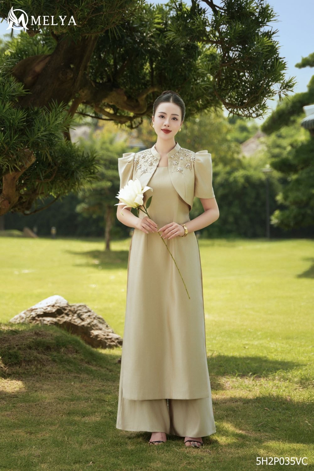 Áo dài - Kim hoàng - Vàng champaige