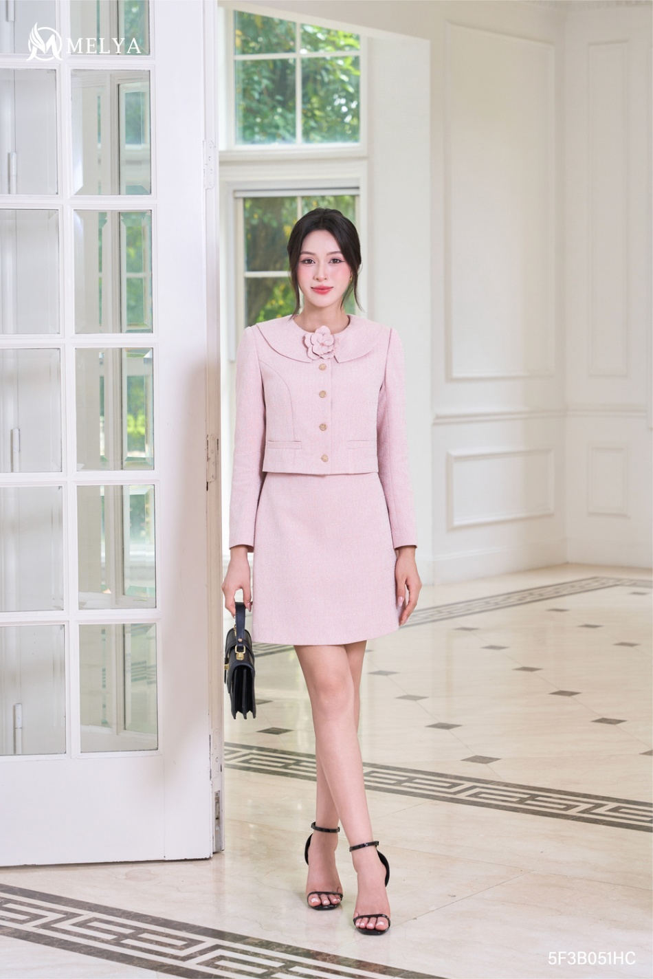 Set bộ - Sweet Blossom - Áo khoác lửng & chân váy A - Hồng