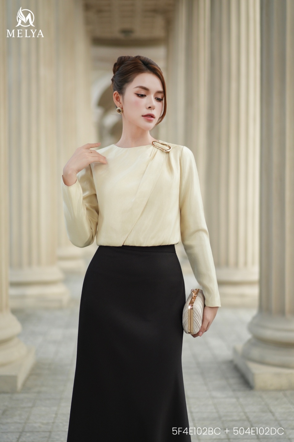 Áo kiểu - Golden flow tay dài - Kem