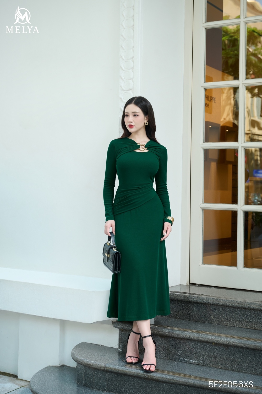Đầm đuôi cá - Serelia dress len tăm điểm xoắn ngực - Xanh lá