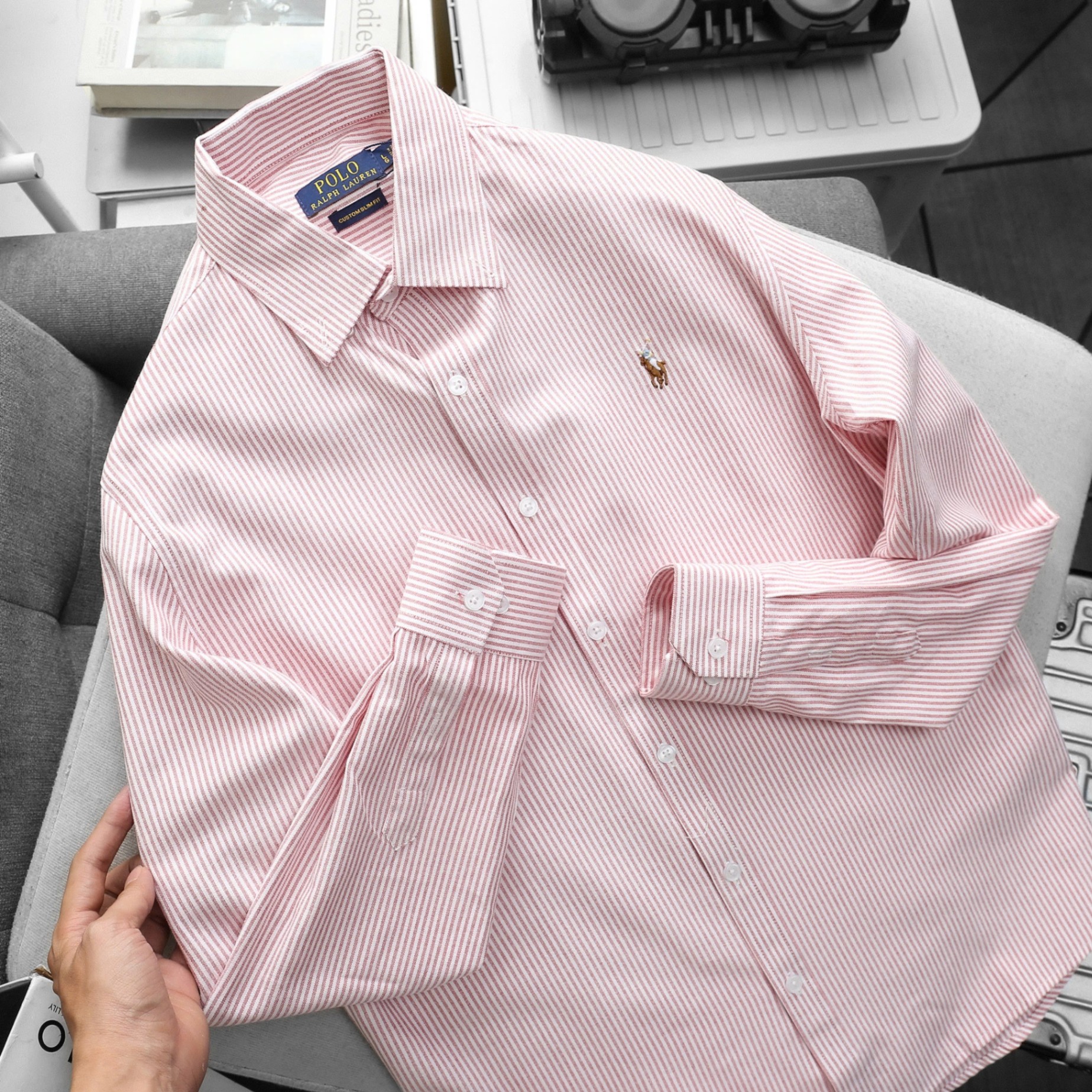 Sơ Mi Tay Dài Polo Sọc Nhí