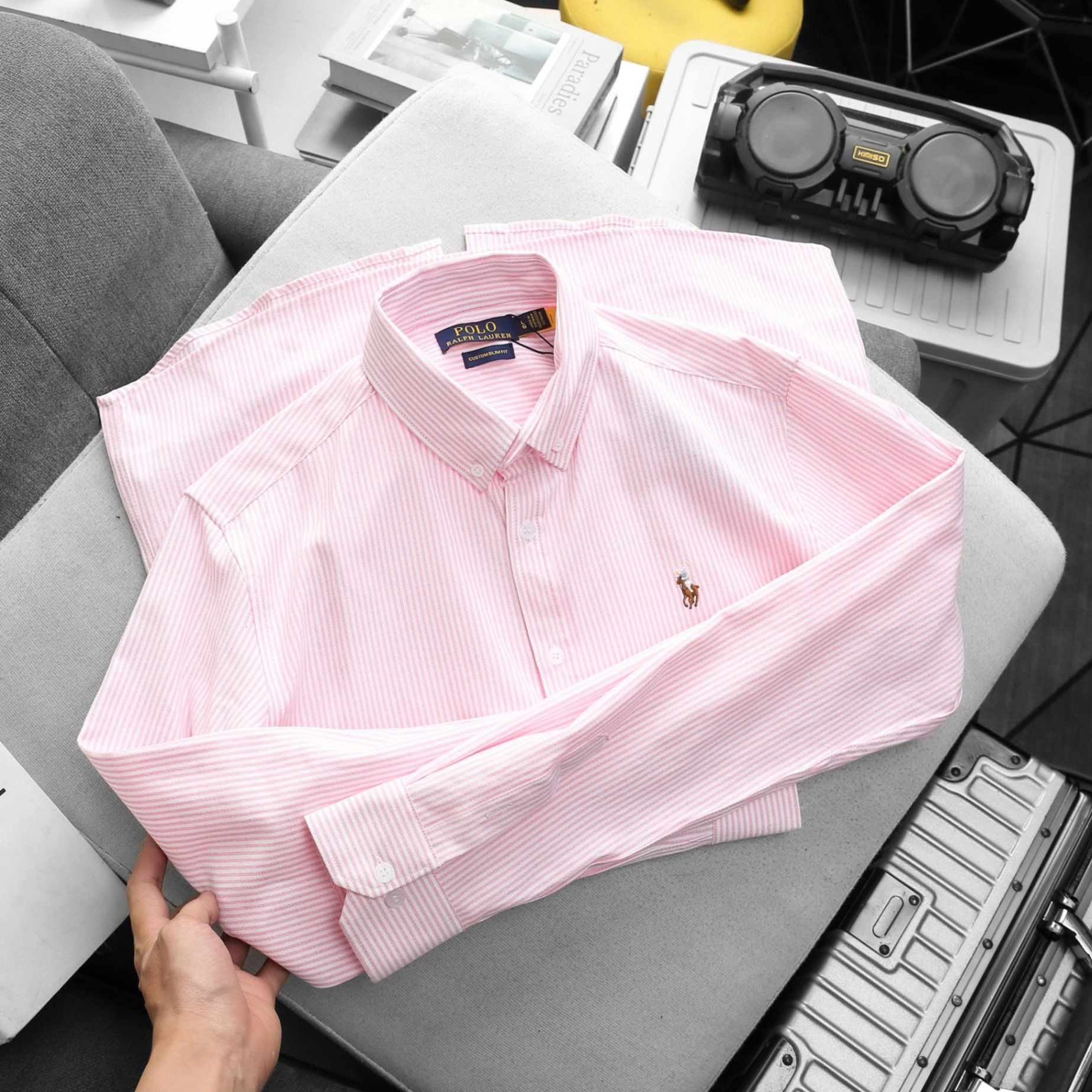 Sơ Mi Tay Dài Polo Sọc Nhí