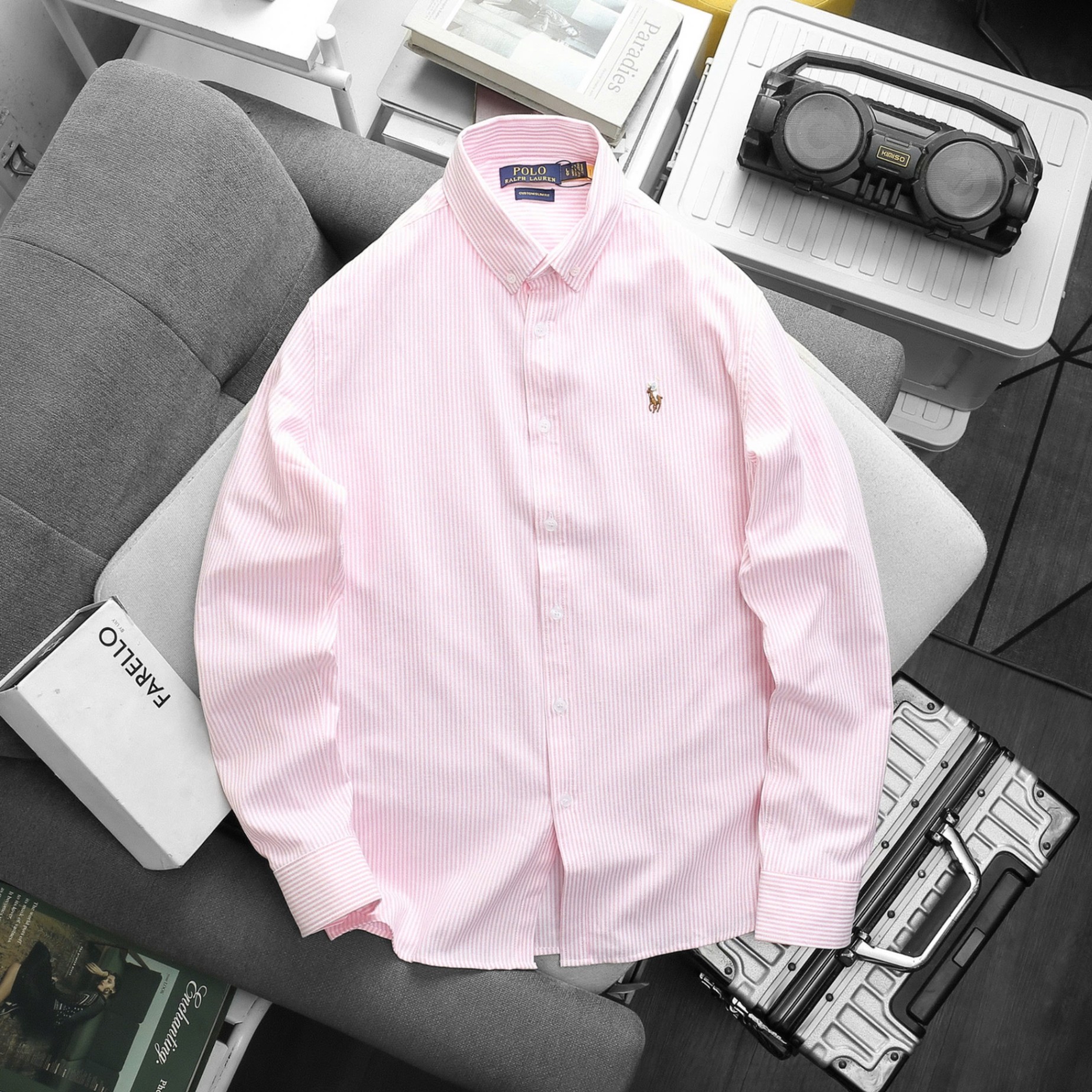 Sơ Mi Tay Dài Polo Sọc Nhí