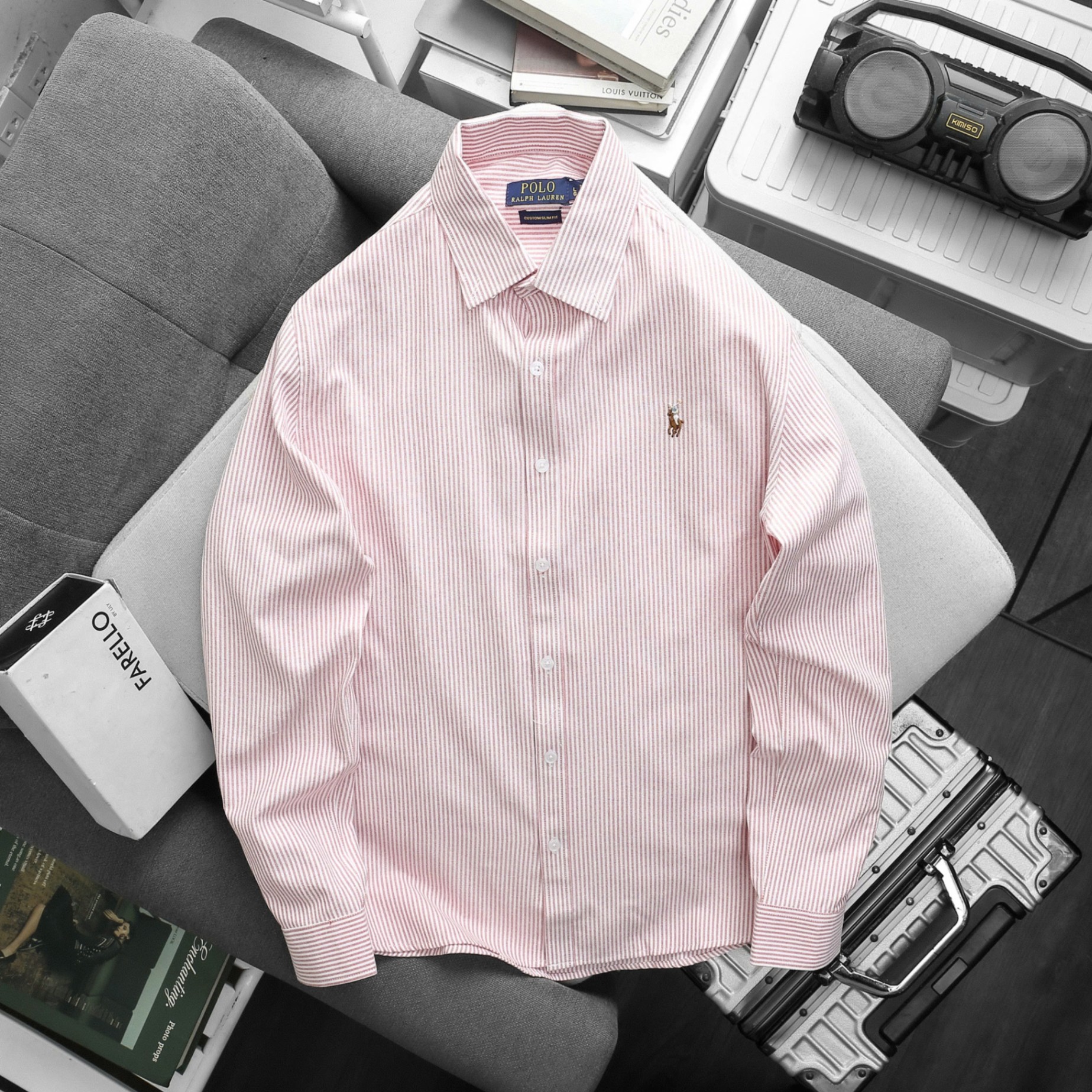 Sơ Mi Tay Dài Polo Sọc Nhí