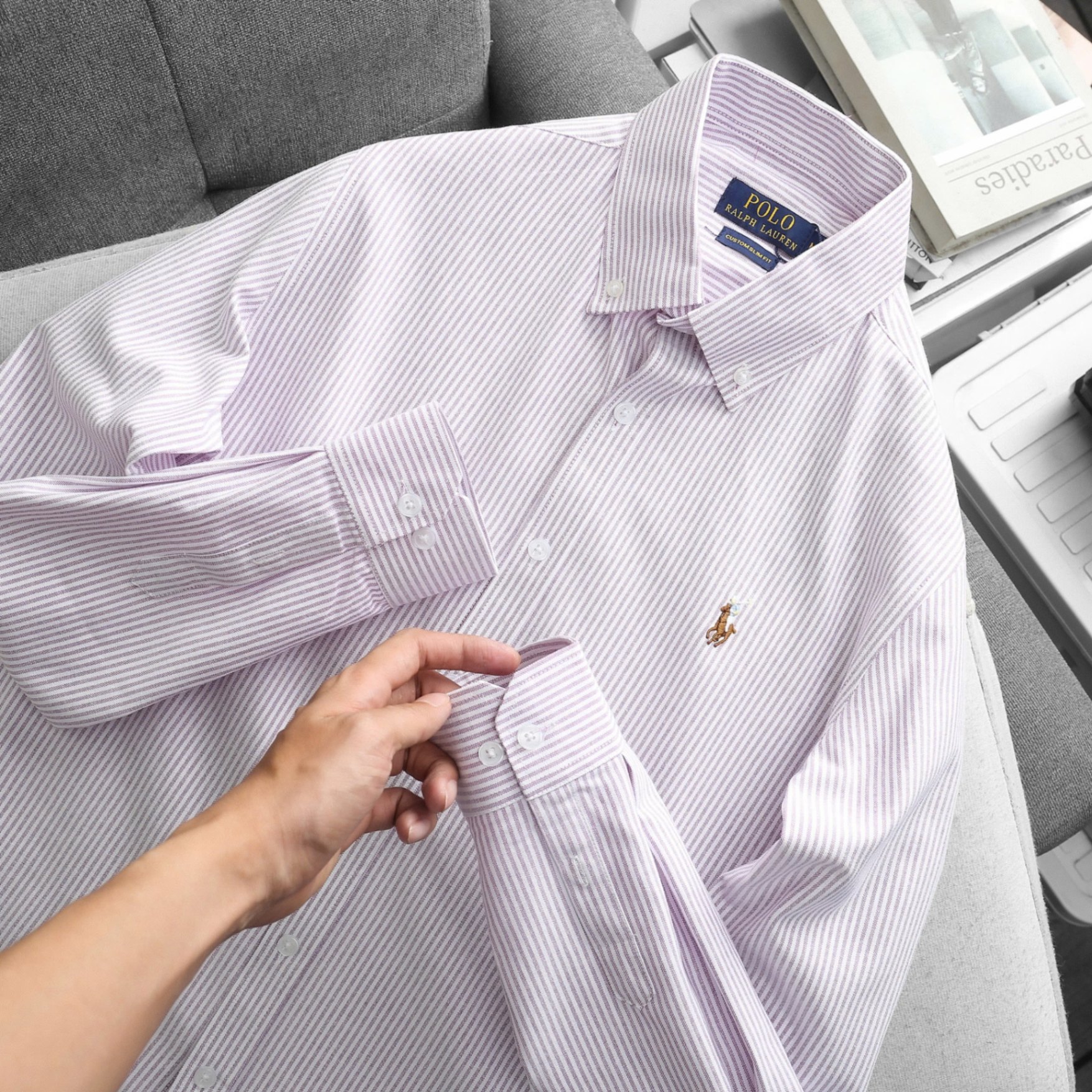 Sơ Mi Tay Dài Polo Sọc Nhí