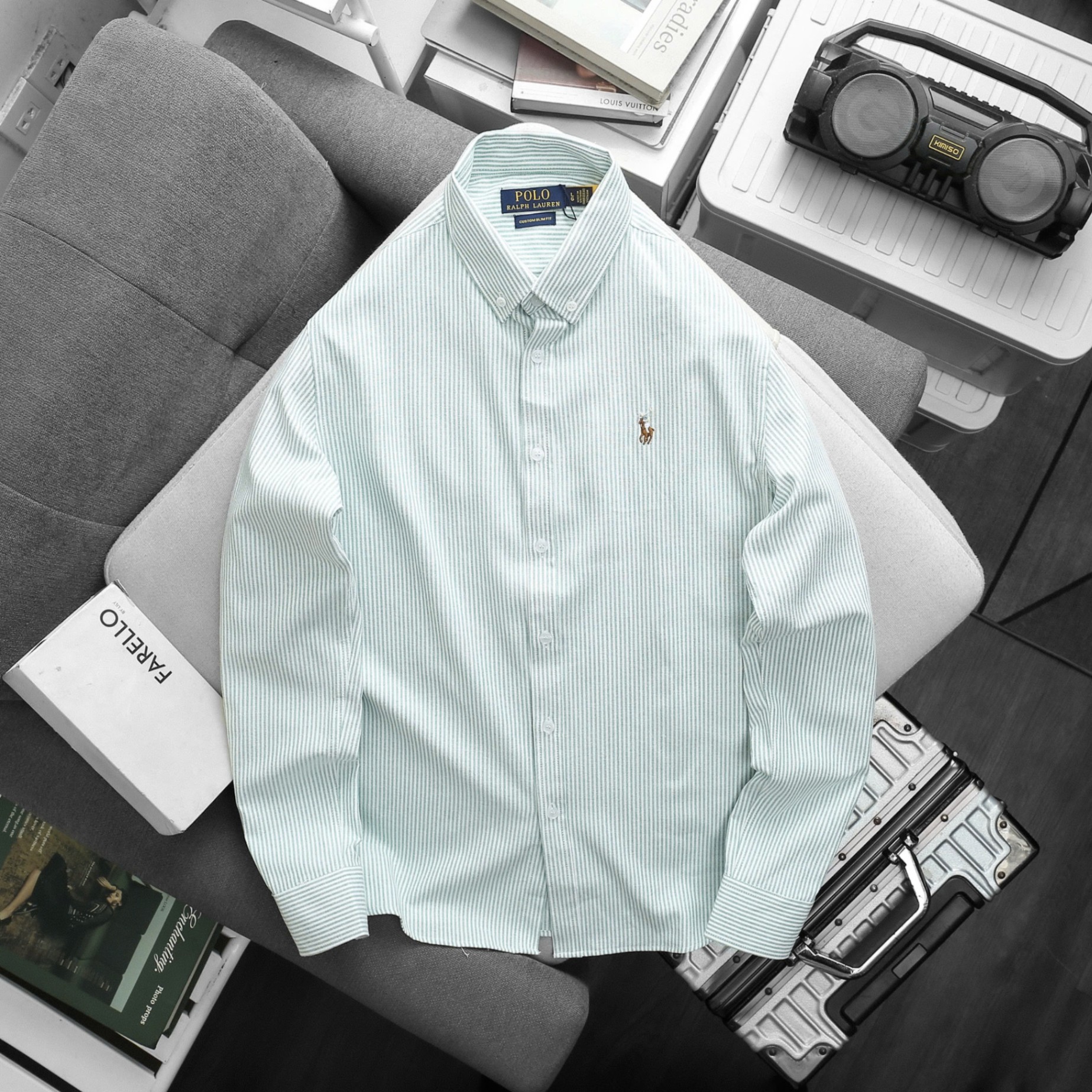 Sơ Mi Tay Dài Polo Sọc Nhí