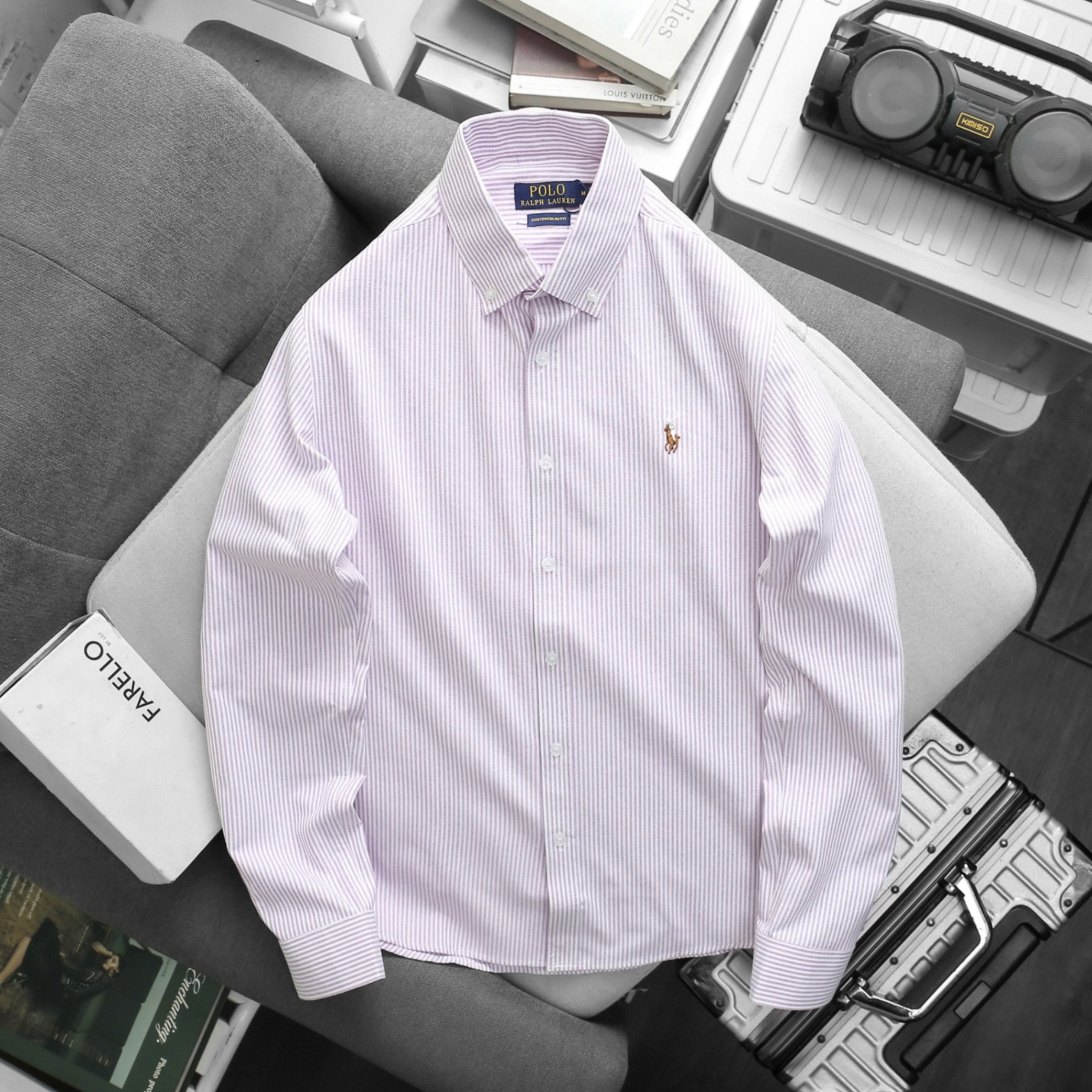 Sơ Mi Tay Dài Polo Sọc Nhí