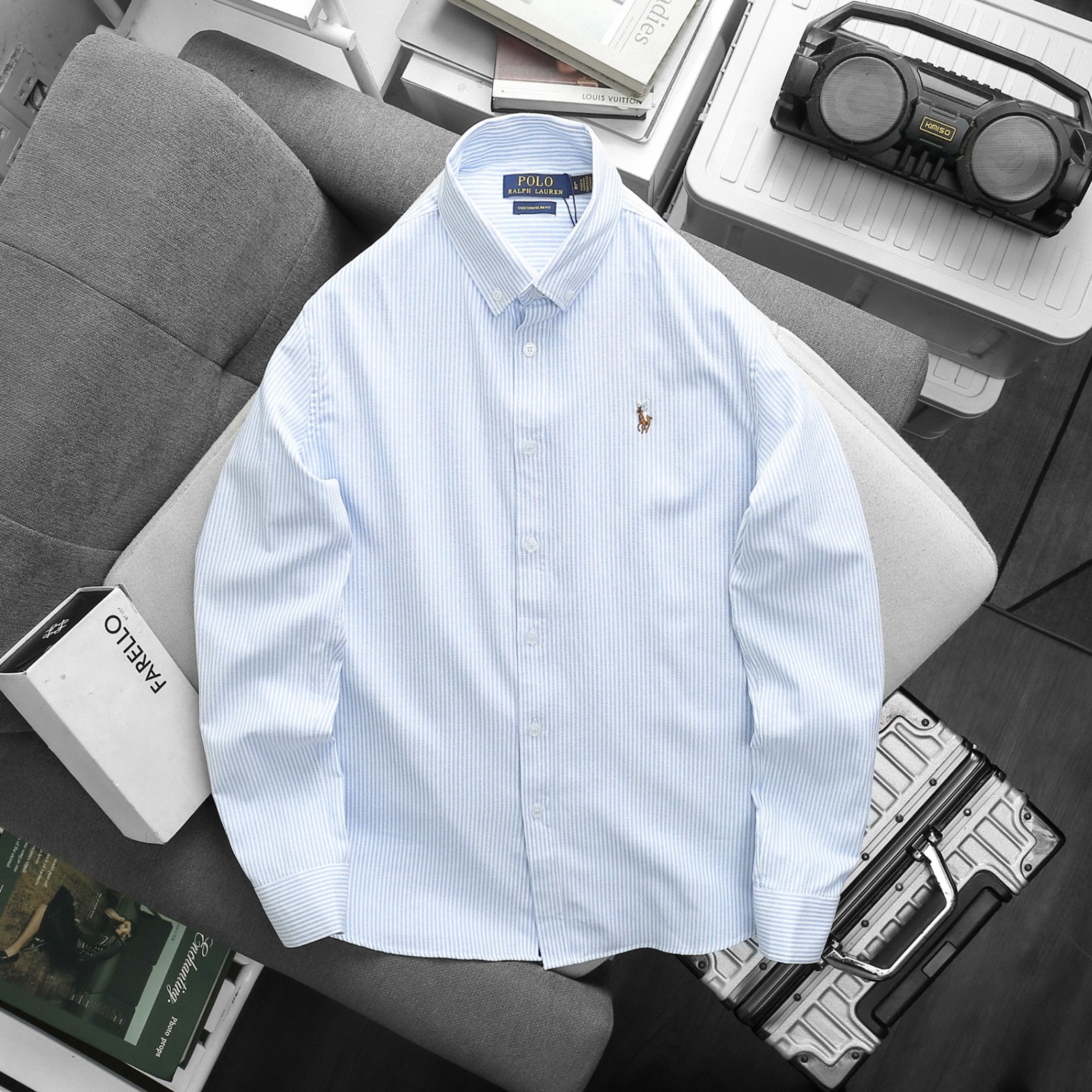 Sơ Mi Tay Dài Polo Sọc Nhí