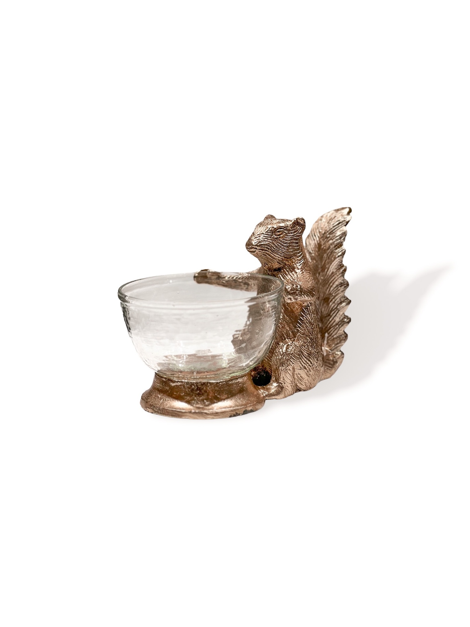 Squirrel With Bowl - Tô Hình Sóc Aluminium 22x13x14cm AU22
