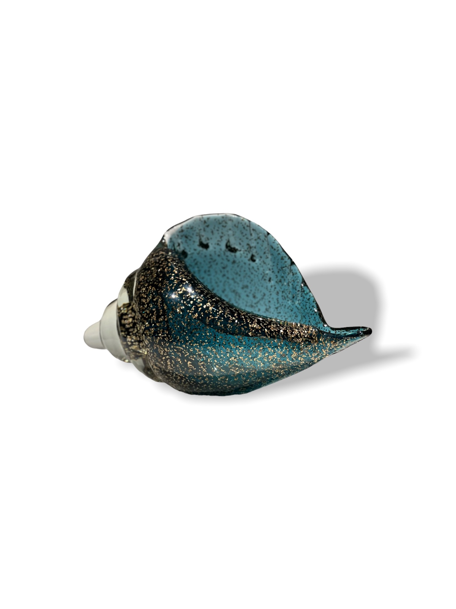 Small Glass Blue Shell 23x13cm - Vỏ ốc thủy tinh xanh nước biển size nhỏ 23x13 W23