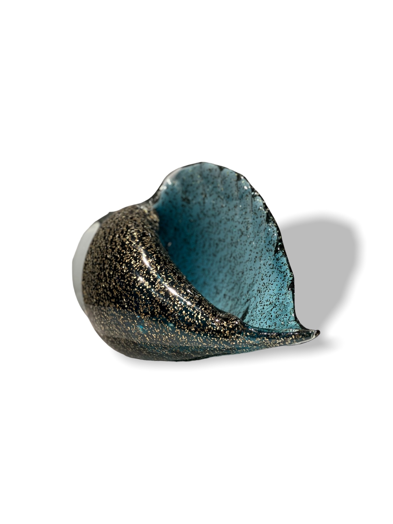 Large Glass Blue Shell 26x15cm - Vỏ ốc thủy tinh màu xanh nước biển lớn 26x15 W23