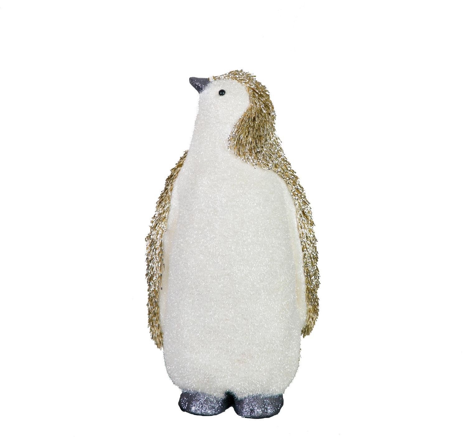 Champange Gold & White Sparkling Penguin 26x24x49 cm W23 - Chim Cánh Cụt Lấp Lánh Màu Vàng Champange & Trắng 26x24x49cm