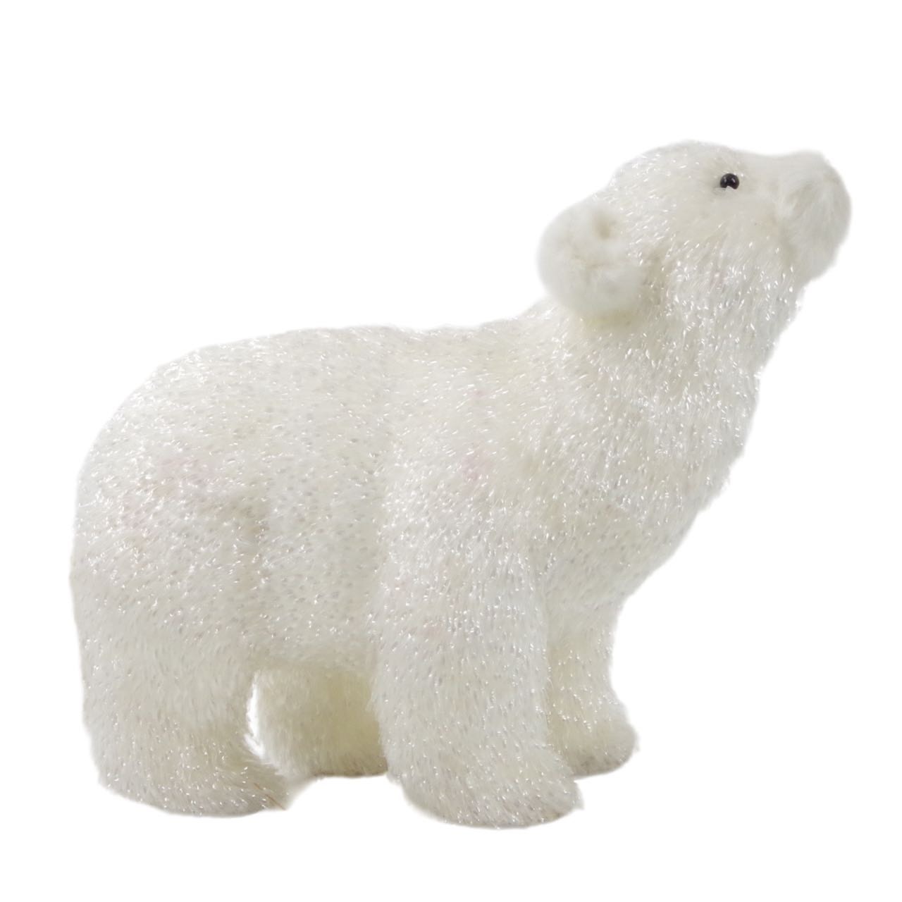 White Plush Fabric Bear size 35x18x28 W23 - Gấu Trắng Nhung 35x18x28cm