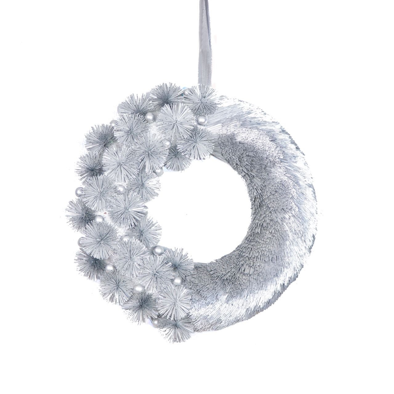 Silver Sparkling Wreath 46x44x48cm - Vòng Trang Trí Lấp Lánh Bạc 46x44x48cm