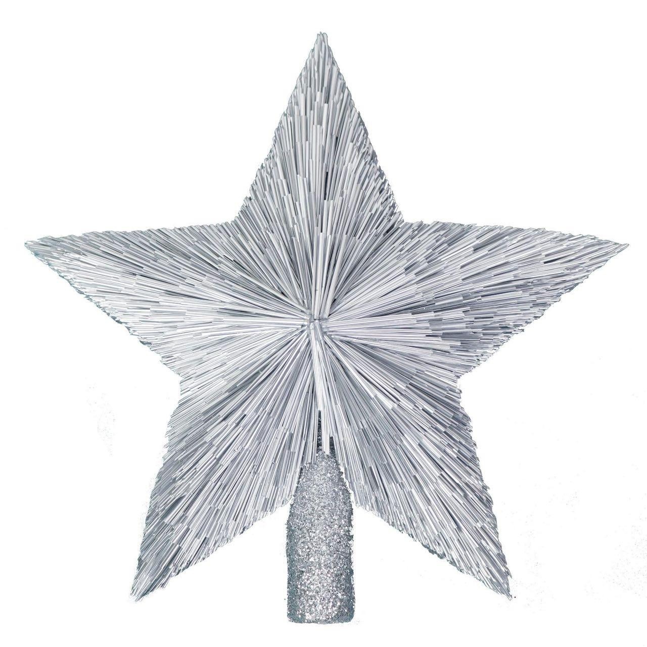 Decorative Silver Plush Fabric Star 24x24,5x5,3 cm W23 - Ngôi Sao Nhung Bạc 24x24,5x5,3cm