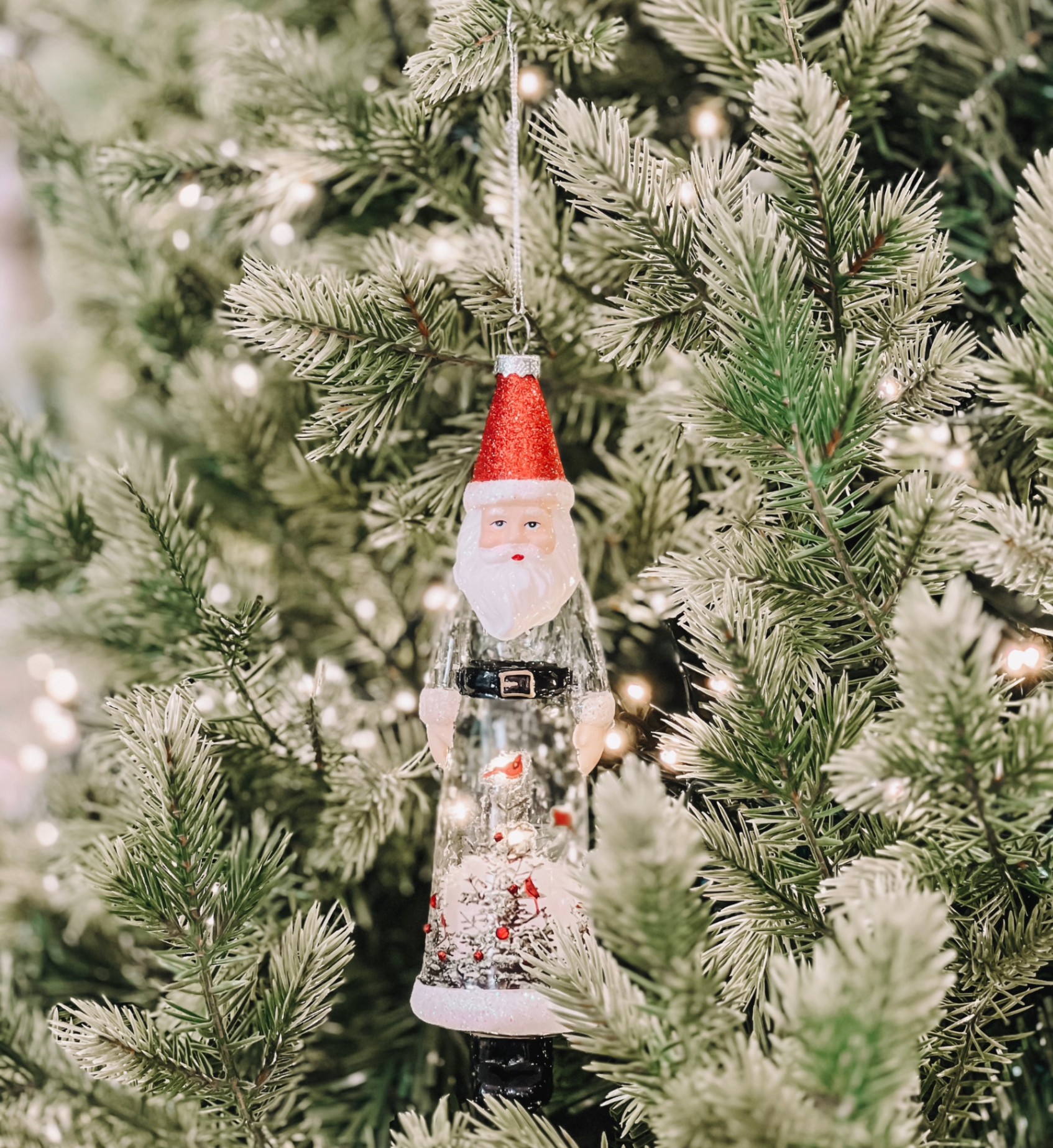 Glass Stanta Ornament 15cm W23 - Đồ Treo Hình Ông Già Noel Thủy Tinh 15cm