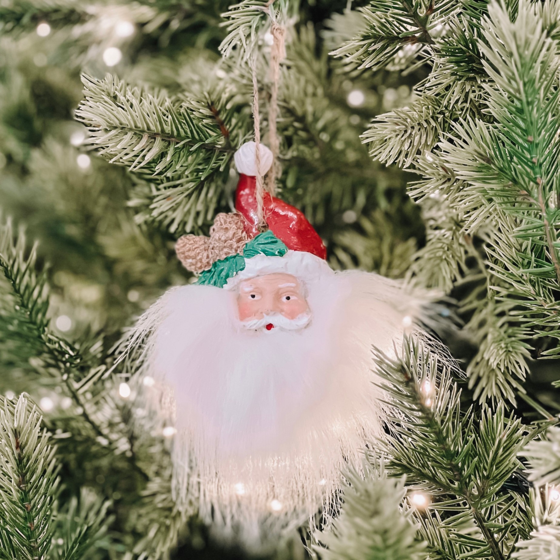 Red Santa Face Ornament W23 - Đồ Treo Mặt Ông Già Noel Màu Đỏ