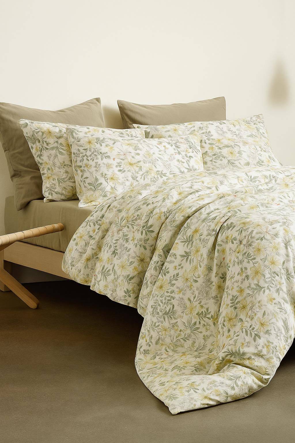 Autumn Cotton Bedding Set 5- Bộ Drap Mùa Thu Cotton Ai Cập 5 Món M12