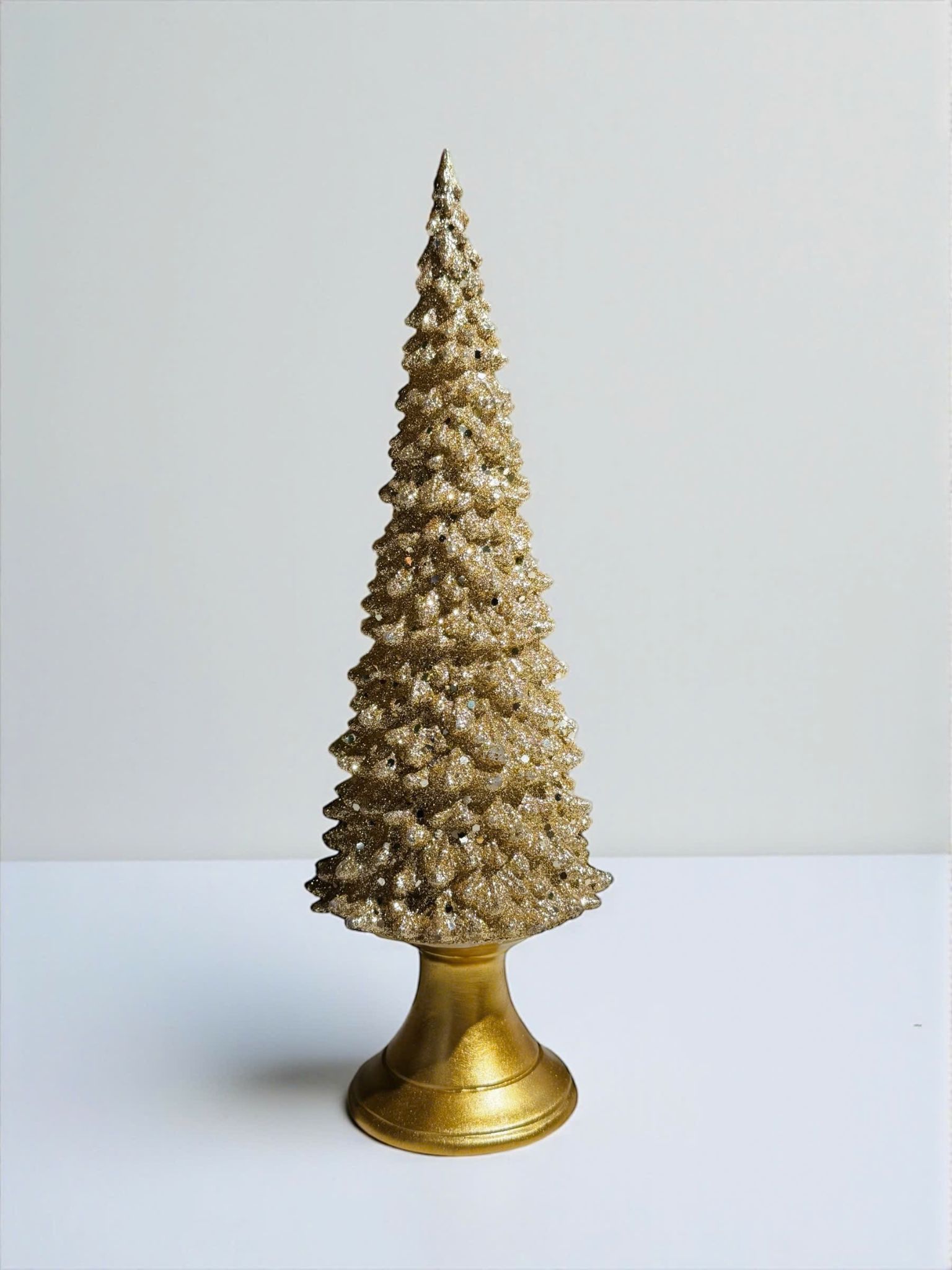 Christmas Tree In Gold Glaze H28cm - Cây Thông Vàng W25