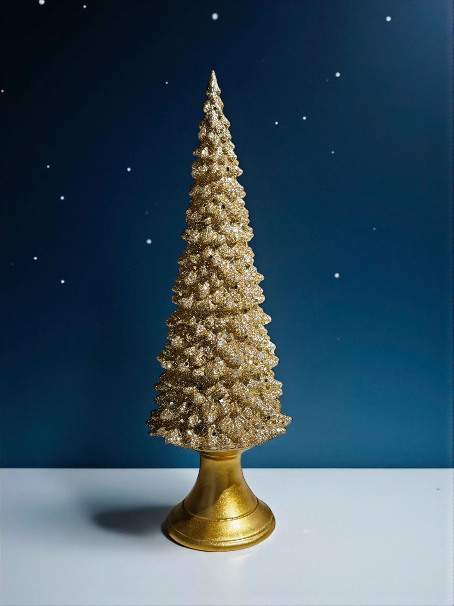 Christmas Tree In Gold Glaze H35cm - Cây Thông Vàng W25