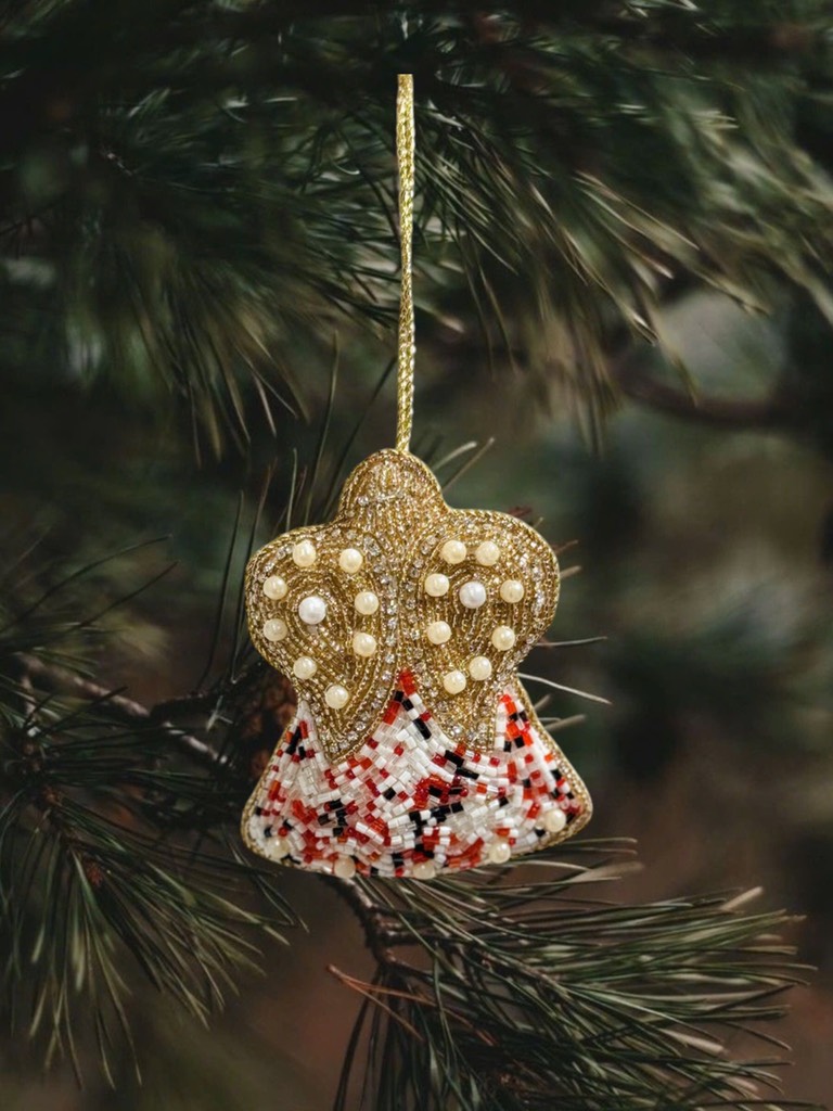 Bead Embroidered Angel Ornament