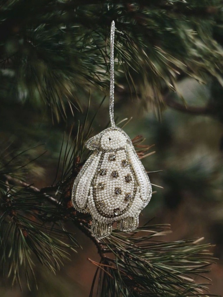 Beaded Embroidered Penguine Ornament