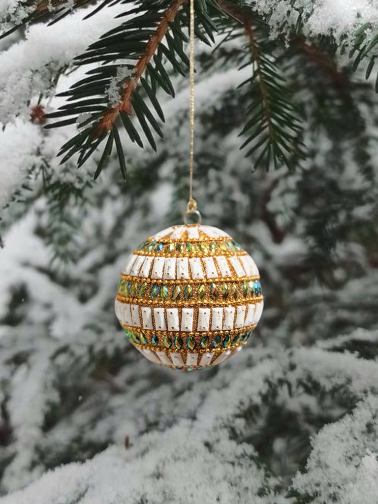 Beaded Glitter Ball Ornament England