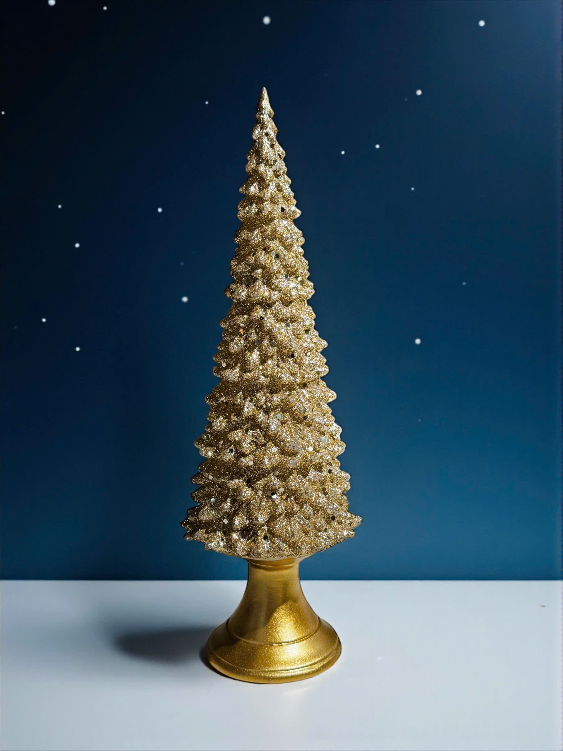 Christmas Tree In Gold Glaze H35cm - Cây Thông Vàng W25