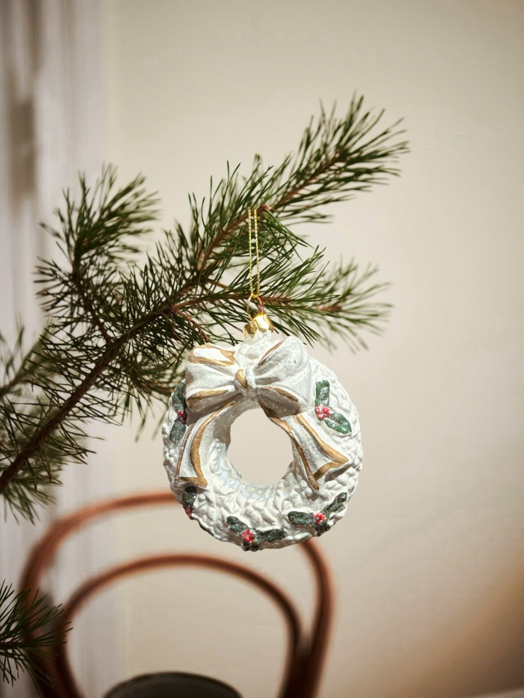 Christmas Wreath With Tie - Vòng Nguyệt Quế Nơ