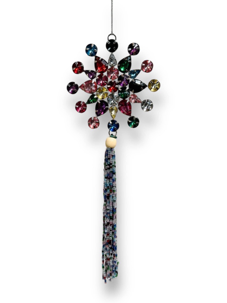 Crystal Snowflake Tassel Ornament