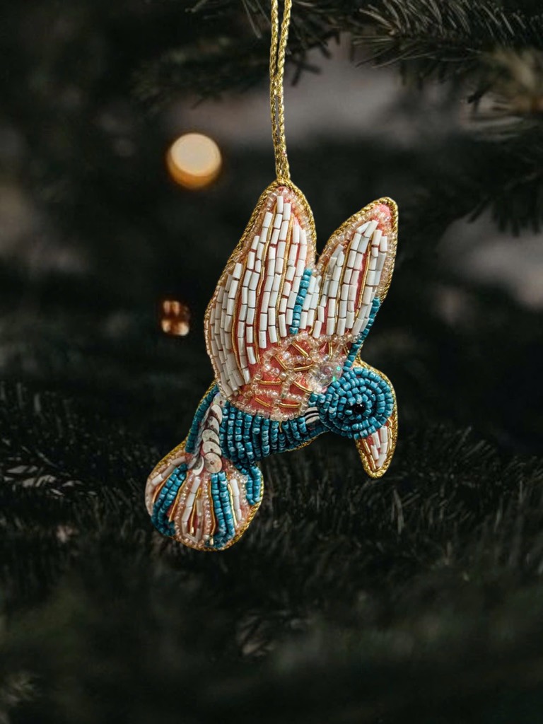 Fabric Embroidered Bird Ornament